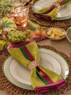 NWT Opalhouse 2 Pc Flour Sack Kitchen Towels Pink Green Boho Cottagecore